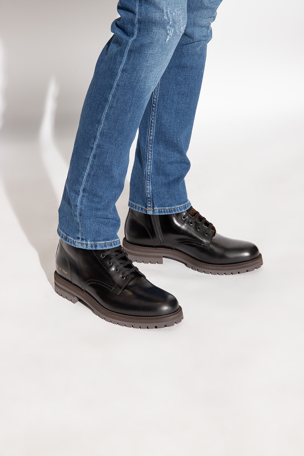 Common projects zipper store combat boot